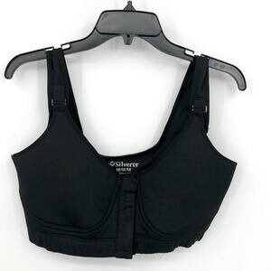 SILVERTS Women's Front Closure Full Coverage Bras For Seniors Medium Black NWT